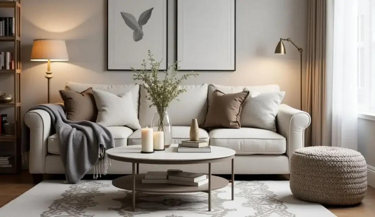 Cozy living room with budget-friendly modern decor.